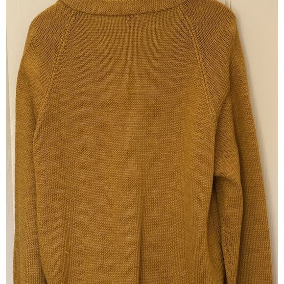 Vintage 60’s Gold Mustard Hand Knit Cardigan Sweater Men’s Size M USA Monogram W - Picture 7 of 7